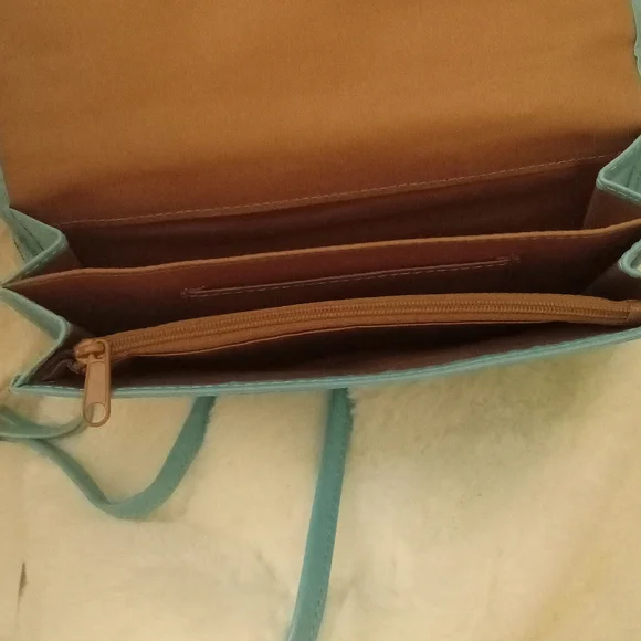 HOBO Rubie Light Aqua Leather Crossbody Bag
